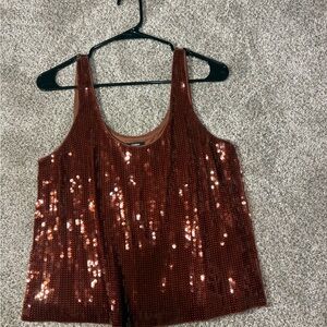 Express Copper Sequin Tank Top